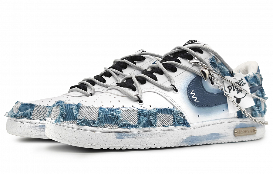 Nike Court Vision 1 Non-slip Lightweight Low-Top Skateboard Shoes Women's White Blue купить в интернет-магазине Yoocart с быстрой доставкой по России.