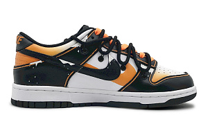 Nike Dunk Anti-Slip And Wear-Resistant Lightweight Low-Top Skateboard Shoes GS Black Orange 1 2642355