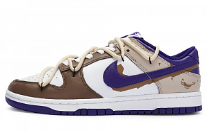 Nike Dunk 811 Manufacture Khaki Purple Low-Top Skateboard Shoes Men's Brown Purple