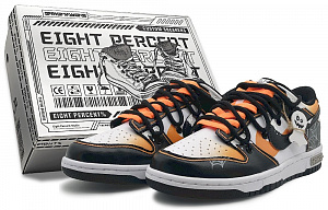 Nike Dunk Skateboard Shoes Unisex Low top Black/White/Orange