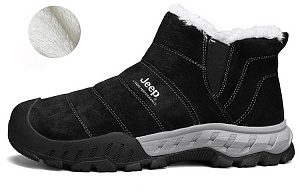 Jeep Durable Warm Ankle-Length Outdoor Shoes Men's Black