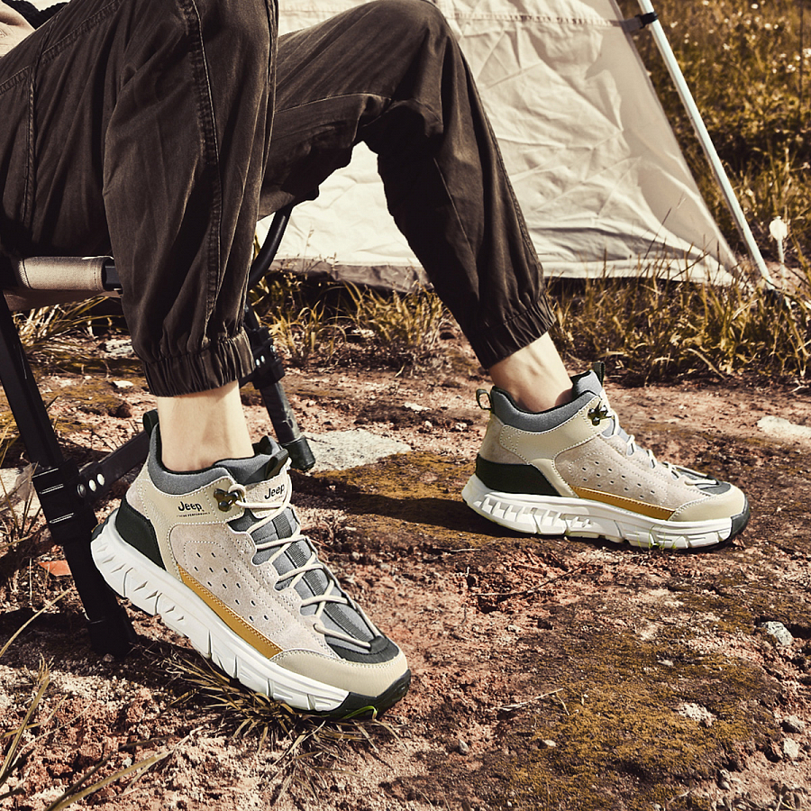 Jeep Mid Top Mountaineering Hiking Shoes Men's Sand купить в интернет-магазине Yoocart с быстрой доставкой по России.