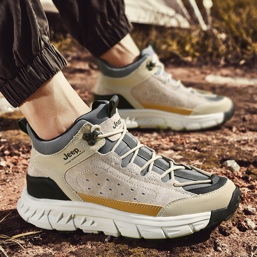 Jeep Mid Top Mountaineering Hiking Shoes Men's Sand купить в интернет-магазине Yoocart с быстрой доставкой по России.
