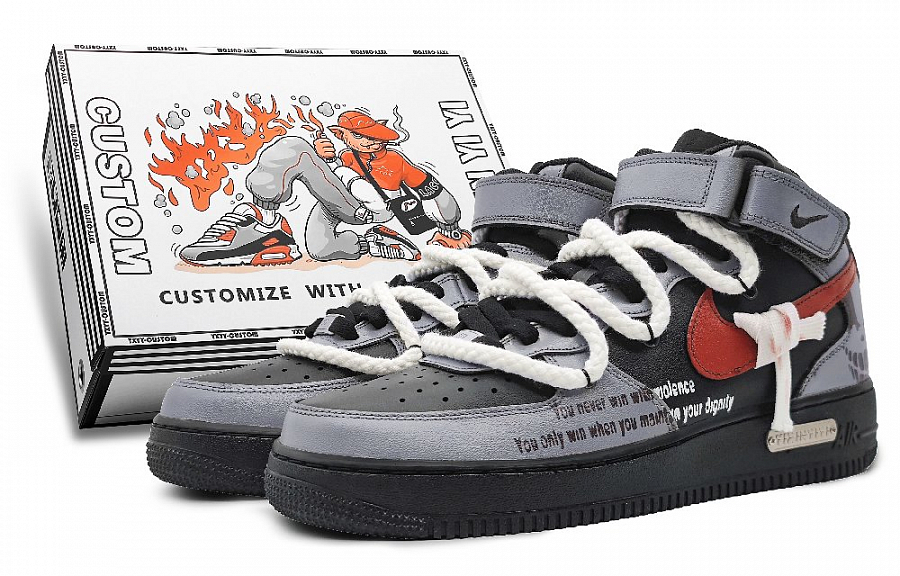 Nike Air Force 1 07 Anti-Slip And Wear-Resistant Balance Coverage Mid-Top Skateboard Shoes Men's Sandalwood Purple купить в интернет-магазине Yoocart с быстрой доставкой по России.
