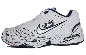 Nike Air Monarch 4 Cute National Treasure Ink Splatter Panda Low-Top Chunky Sneakers Unisex Blue White