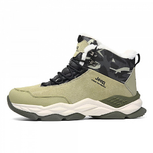 Jeep Breathable Thermal Abrasion Resistant Cushioning Height Increasing Short Outdoor Boots Men's Green