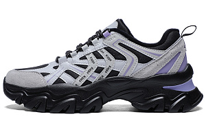 Kappa Back to Back Abrasion Resistant Lightweight Slip Resistant Low top Chunky Sneakers Women's Gray Black Purple