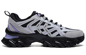 Kappa Back to Back Abrasion Resistant Lightweight Slip Resistant Low top Chunky Sneakers Women's Gray Black Purple 1 2643840