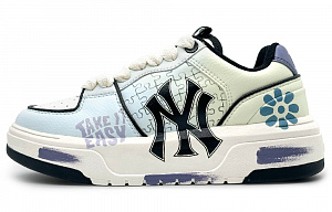 MLB Chunky Liner Wear-Resistant Height Increasing Low-Top Skateboard Shoes Unisex Gradient Yellow-blue