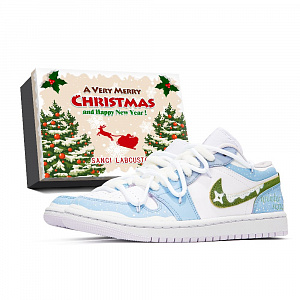 Jordan Air Jordan 1 Low Top Vintage Basketball Shoes Women's White Blue