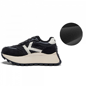 Kappa Lightweight Anti-Slip Low-Top Chunky Sneakers Women's Black