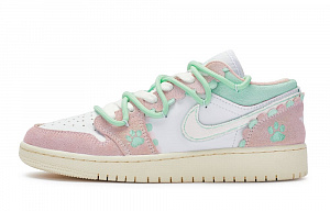 Jordan Air Jordan 1 Low Low-Top Skateboard Shoes Women's Pink Green White