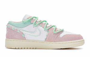 Jordan Air Jordan 1 Low Low-Top Skateboard Shoes Women's Pink Green White 1 2644596
