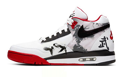 Nike Flight Legacy Mid-Top Vintage Basketball Shoes Men's Red White