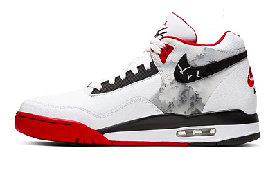 Nike Flight Legacy Mid-Top Vintage Basketball Shoes Men's Red White