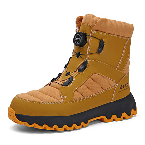 Jeep Warm And Wear-Resistant Knee-High Snow Boots Unisex Black Gold 1 2646040