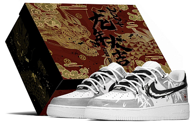 Nike Air Force 1 Low Top Skateboard Shoes Men's Black White Gray