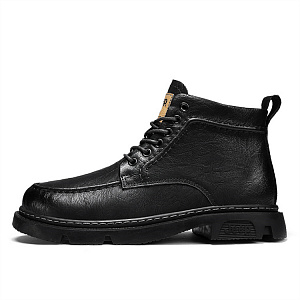 Jeep Warm Thick Martin Boots Crew Snow Boots Black
