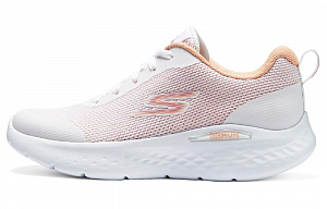 Skechers Go Run Lite Cushioning Breathable Low-Top Casual Running Shoes Women's White Orange