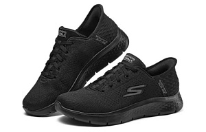Skechers Go Walk Fle Cushioning Wear-Resistant Breathable Supportive Low-Top Casual Shoes Men's Black 1 2646426
