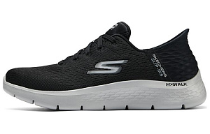 Skechers Go Walk Fle Hands Free Slip-Ins Cushioning Wear-Resistant Low-Top Casual Shoes Men's Black Gray Color