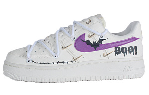 Nike Air Force 1 Anti-Slip Wear-Resistant Low-Top Skateboard Shoes Women's White Gold