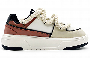 MLB Chunky Liner Wear-Resistant Height Increasing Low-Top Skateboard Shoes Unisex Beige White Red 1 2648249