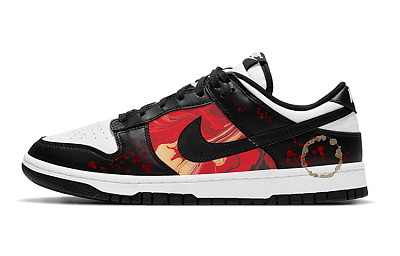 Nike Dunk Anti-Slip Wear-Resistant Low-Top Skateboard Shoes GS Black White