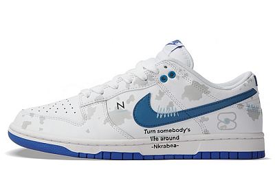 Nike Dunk Low Top Skateboard Shoes Men's Blue White