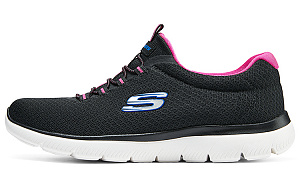 Skechers Summits Cushioning Breathable Low-Top Casual Shoes Women's Black Red