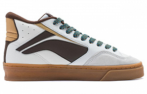 LiNing Wave Slip-Resistant Cushioning Mid-Top Skateboard Shoes Men's White Umber 1 2649636