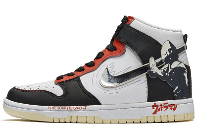 Nike Dunk Skateboard Shoes Women's High-Top Black/White/Red