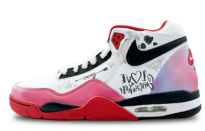Nike Flight Legacy Mid-Top Vintage Basketball Shoes Unisex Pink Blue