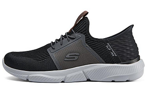 Skechers Wear-Resistant Low-Top Casual Shoes Men's Black Gray