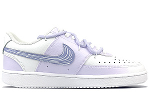 Nike Court Vision Anti-Slip And Wear-Resistant Lightweight Low-Top Skateboard Shoes Women's White Purple 1 2651451