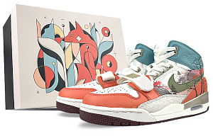 Jordan Legacy 312 High-Top Vintage Basketball Shoes Men's Orange White