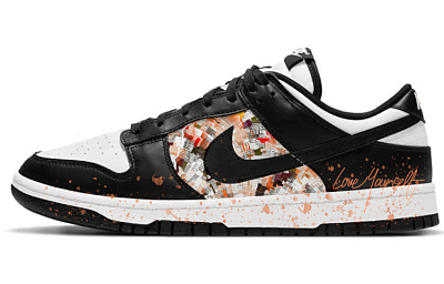 Nike Dunk Anti-Slip Wear-Resistant Low-Top Skateboard Shoes Men's Black White