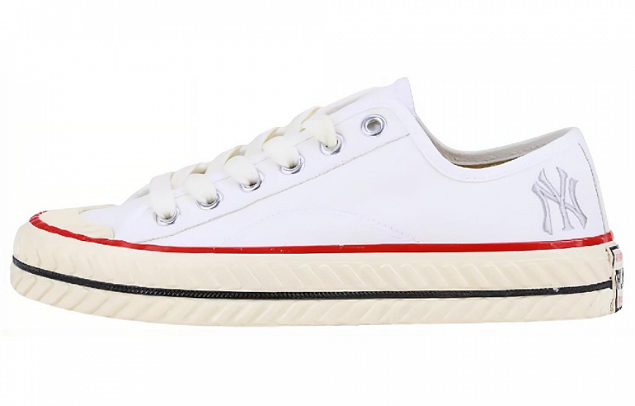 MLB Playball Origin Slip Resistant, Abrasion Resistant, Breathable, Lightweight Low Top Canvas Shoes Unisex White