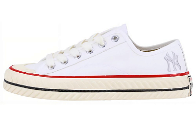MLB Playball Origin Slip Resistant, Abrasion Resistant, Breathable, Lightweight Low Top Canvas Shoes Unisex White