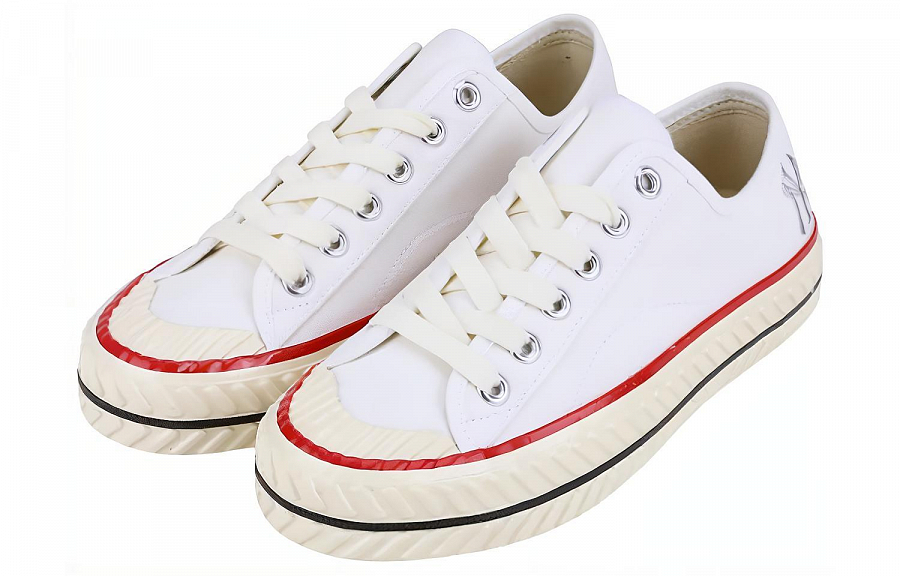 MLB Playball Origin Slip Resistant, Abrasion Resistant, Breathable, Lightweight Low Top Canvas Shoes Unisex White