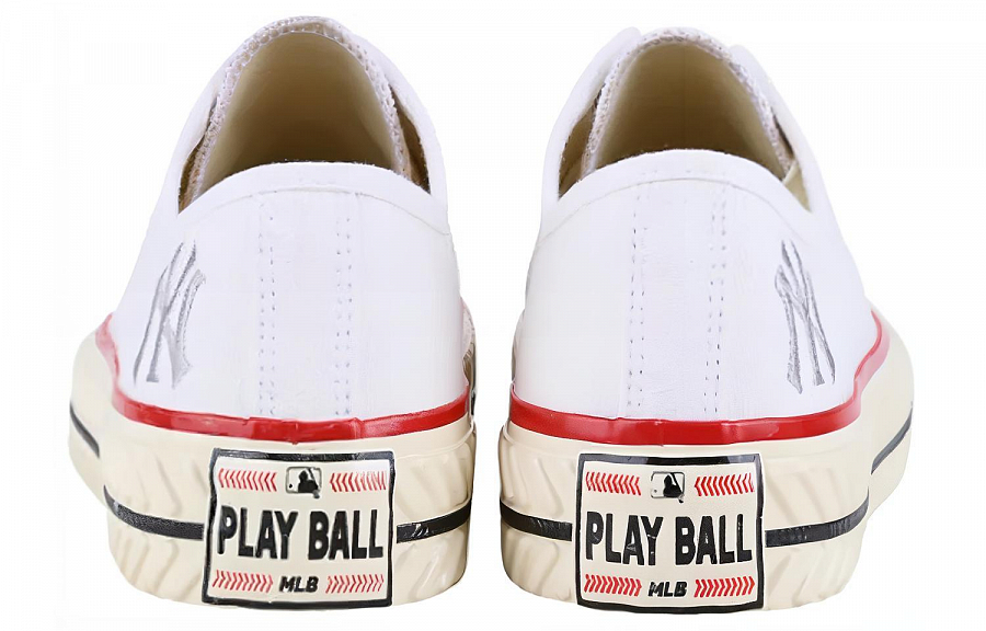 MLB Playball Origin Slip Resistant, Abrasion Resistant, Breathable, Lightweight Low Top Canvas Shoes Unisex White
