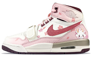 Jordan Legacy 312 Cushioning Anti-Slip And Wear-Resistant High-Top Vintage Basketball Shoes Women's White Pink 1 2655980