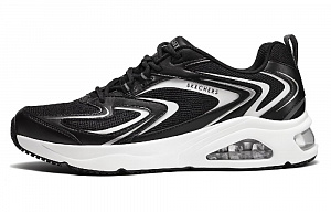 Skechers Cushioning Abrasion Resistant Breathable Low Top Running Shoes Men's Black White