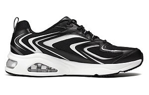 Skechers Cushioning Abrasion Resistant Breathable Low Top Running Shoes Men's Black White 1 2656275