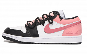 Jordan Air Jordan 1 Slip-Resistant Coverage Low-Top Vintage Basketball Shoes Women's Black Pink 1 2656726