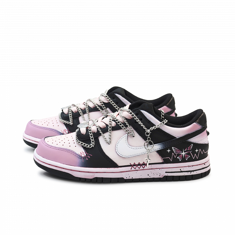 Nike Dunk Skateboard Shoes Women's Low-Top Black White Pink/Silver купить в интернет-магазине Yoocart с быстрой доставкой по России.