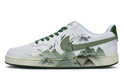 Nike Court Vision 1 811 Manufacture Awakening Spring Mountains Low-Top Skateboard Shoes Men's White Green