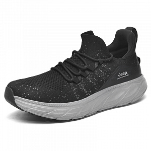 Jeep Cushioned Wear-Resistant Breathable Rebound Low-Top Casual Shoes Men's Black 1 2657217