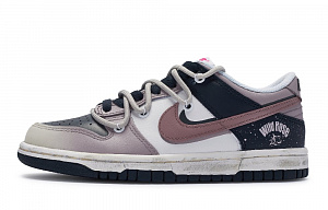 Nike Dunk 811 Manufacture Wild Rose Low-Top Skateboard Shoes Women's Gray White Blue Purple