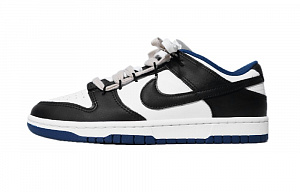 Nike Dunk Low-Top Skateboard Shoes Men's Black White Blue